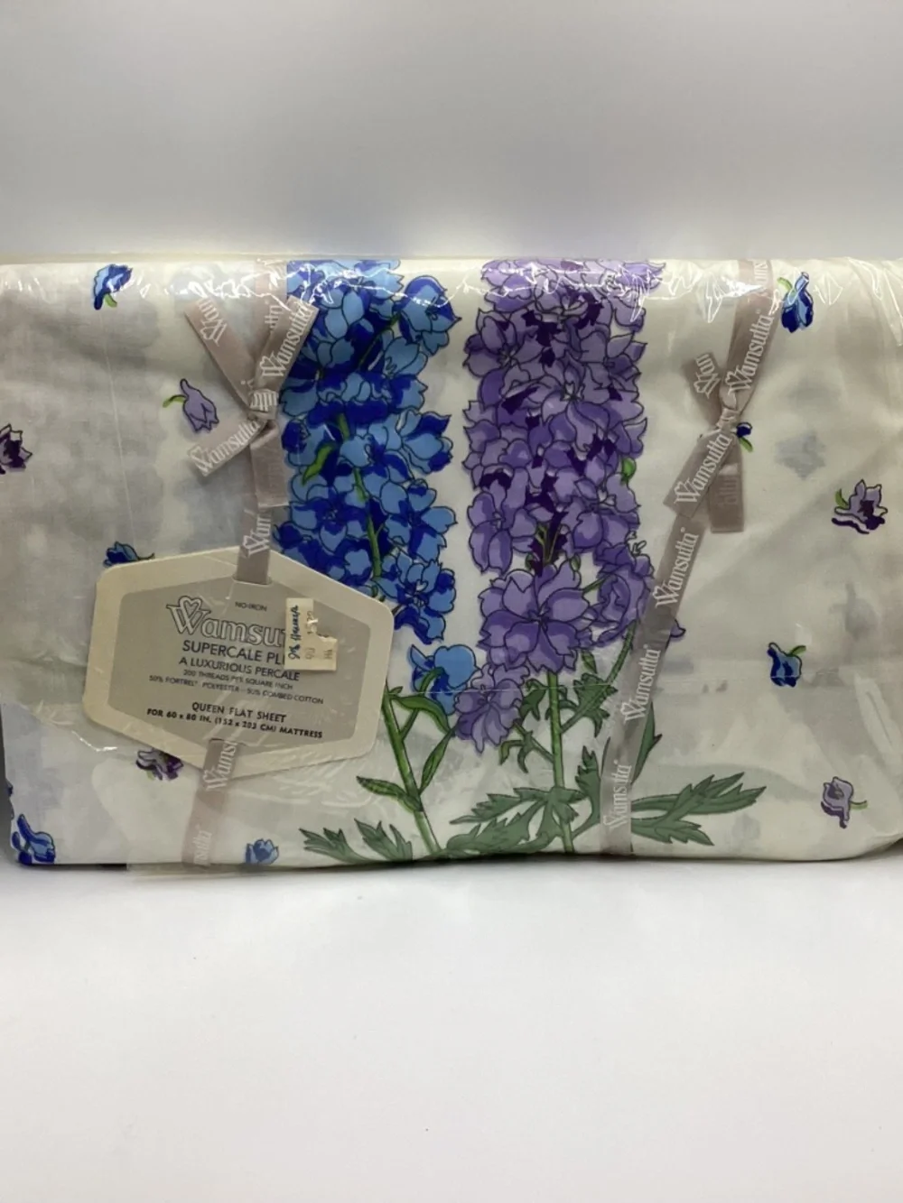 NWT Vintage Wamsutta DELPHINIUM No Iron Supercale Plus 200 Thread Queen Sheets